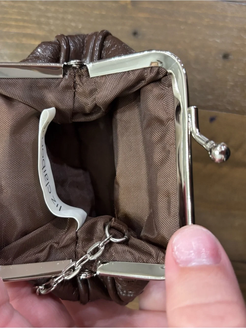 Liz Claiborne Frame Coin Purse with Keyring Charm